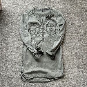 Express Washed Green Shirt Dress